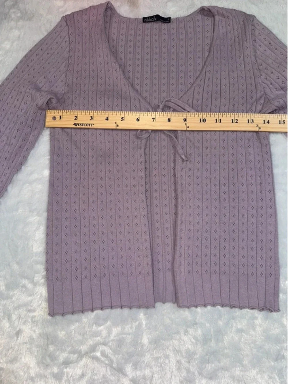 Sweater cardigan with tie front